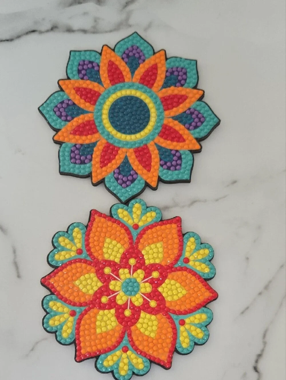 Vibrant Multicolor Floral Coasters - Set of 6